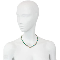 Victorian diamond and emerald rivière