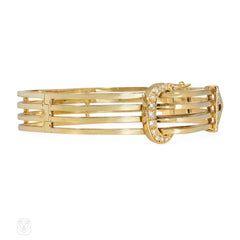 Victorian diamond and gold buckle bracelet