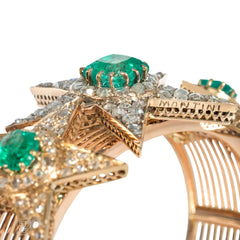 Victorian emerald, diamond, and gold star bracelet