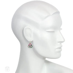 Victorian gemset trefoil earrings