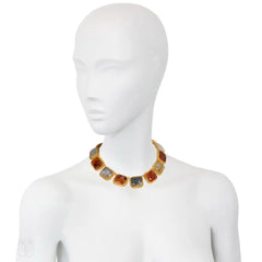 Victorian gilt and agate necklace