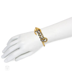 Victorian gold and diamond anchor bracelet