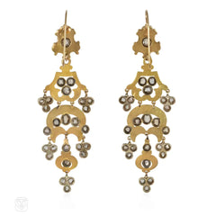 Victorian gold and diamond chandelier earrings