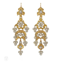 Victorian gold and diamond chandelier earrings