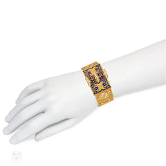 Victorian gold and enamel "Souvenir" bracelet