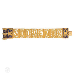 Victorian gold and enamel "Souvenir" bracelet