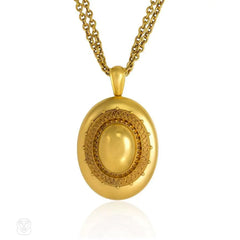 Victorian gold Etruscan Revival locket