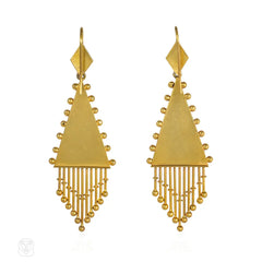 Victorian gold fringe earrings
