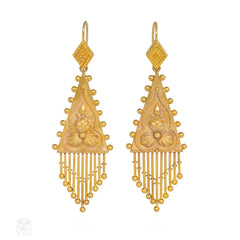 Victorian gold fringe earrings