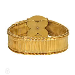 Victorian gold, garnet and diamond slide bracelet