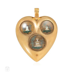 Victorian gold heart mourning locket