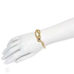 Victorian gold snake bracelet with sapphire and diamond head