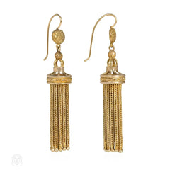 Victorian gold tassel earrings