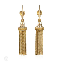 Victorian gold tassel earrings