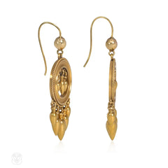 Victorian neoclassical gold drop earrings