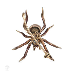 Victorian pearl and diamond spider brooch