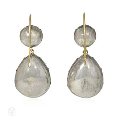 Vintage paste earrings with yellow pear-shaped drops