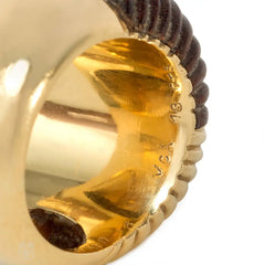 Wood and gold bombé ring, Van Cleef and Arpels