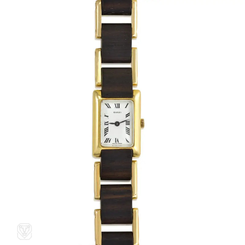 Wood And Gold Wristwatch Gucci