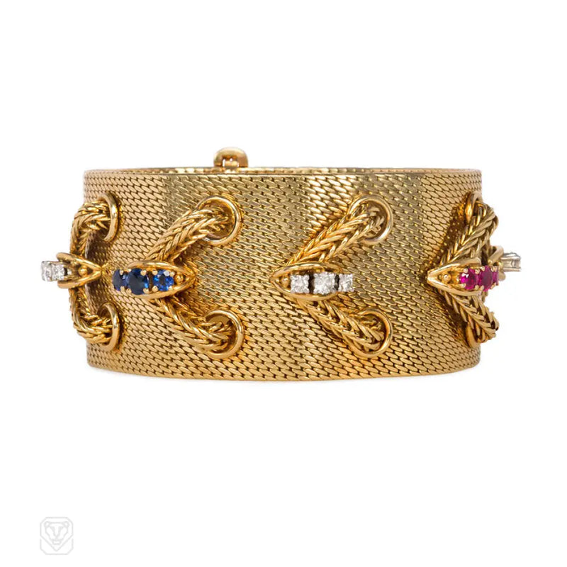Woven Gold And Lace Gem - Set Bracelet Lotos