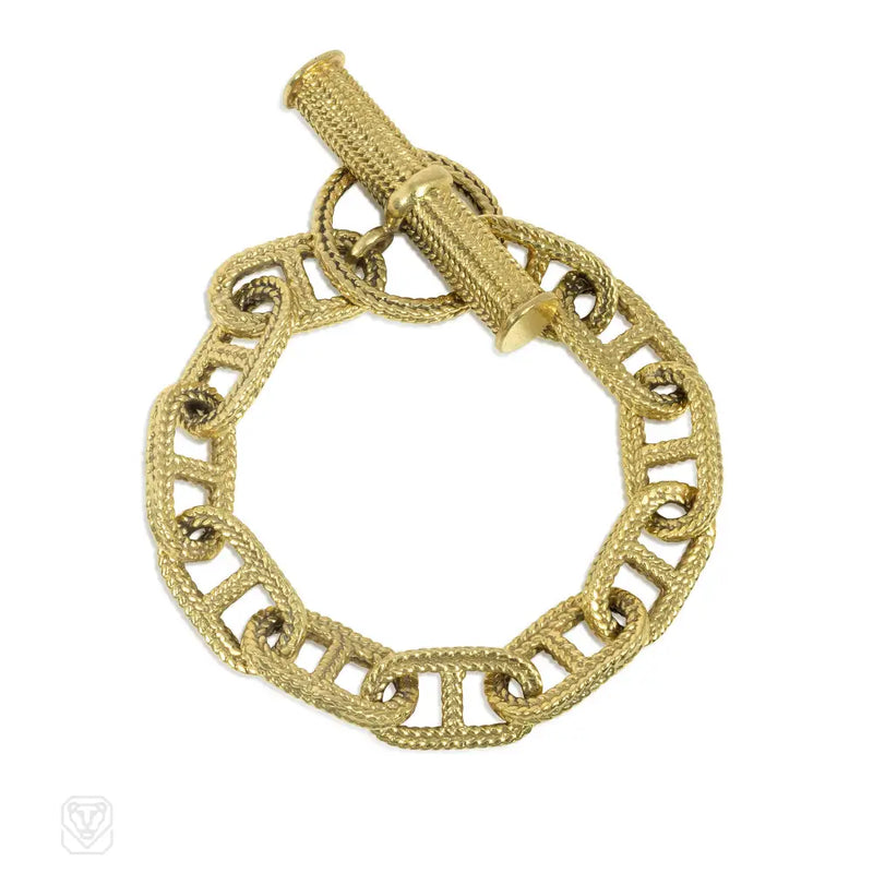 Woven Gold Chaîne D’ancre Link Toggle Bracelet