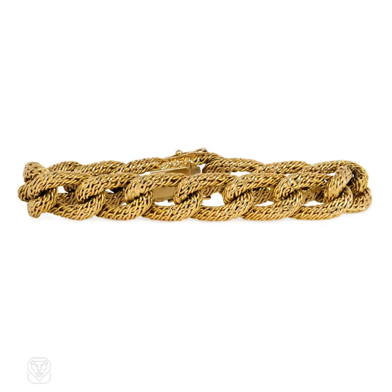 Woven Gold Curblink Bracelet France