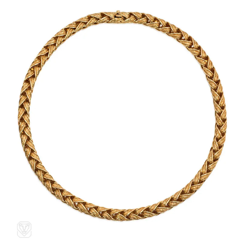 Woven Gold Necklace Hermès France