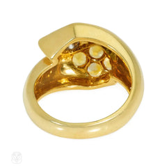 Yellow sapphire and diamond bypass ring